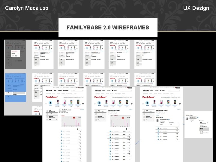 Carolyn Macaluso UX Design FAMILYBASE 2. 0 WIREFRAMES 