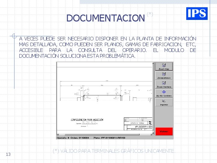 DOCUMENTACION (*) A VECES PUEDE SER NECESARIO DISPONER EN LA PLANTA DE INFORMACIÓN MAS DOCUMENTACION (*) A VECES PUEDE SER NECESARIO DISPONER EN LA PLANTA DE INFORMACIÓN MAS