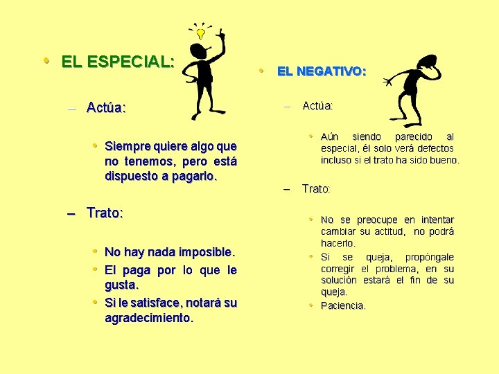  • EL ESPECIAL: – Actúa: • EL NEGATIVO: – • Aún siendo parecido