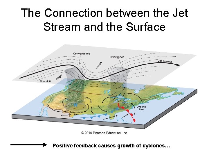 The Connection between the Jet Stream and the Surface Positive feedback causes growth of