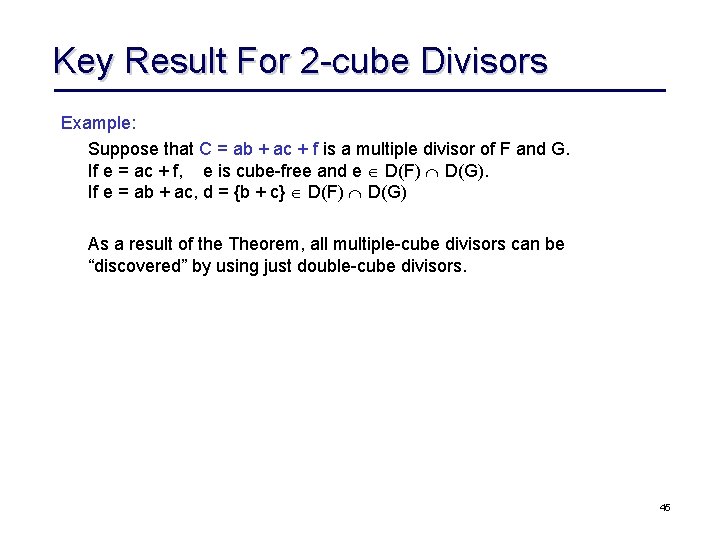 Logic Synthesis Algebraic Division Courtesy Rk Brayton Ucb