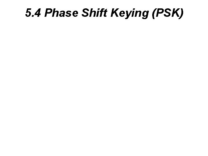 5. 4 Phase Shift Keying (PSK) 