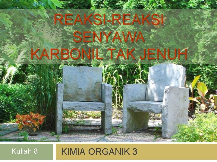 REAKSI-REAKSI SENYAWA KARBONIL TAK JENUH Kuliah 8 KIMIA ORGANIK 3 