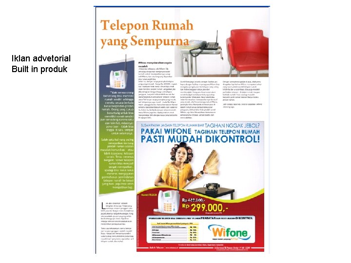 Iklan advetorial Built in produk 