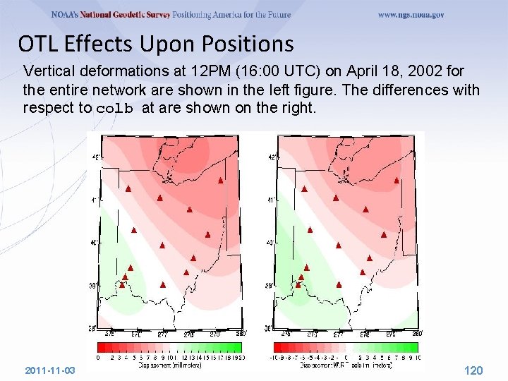 OTL Effects Upon Positions Vertical deformations at 12 PM (16: 00 UTC) on April