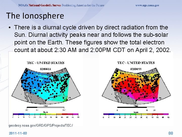 The Ionosphere • There is a diurnal cycle driven by direct radiation from the