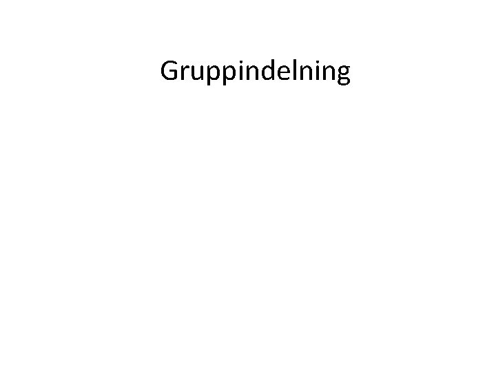 Gruppindelning 