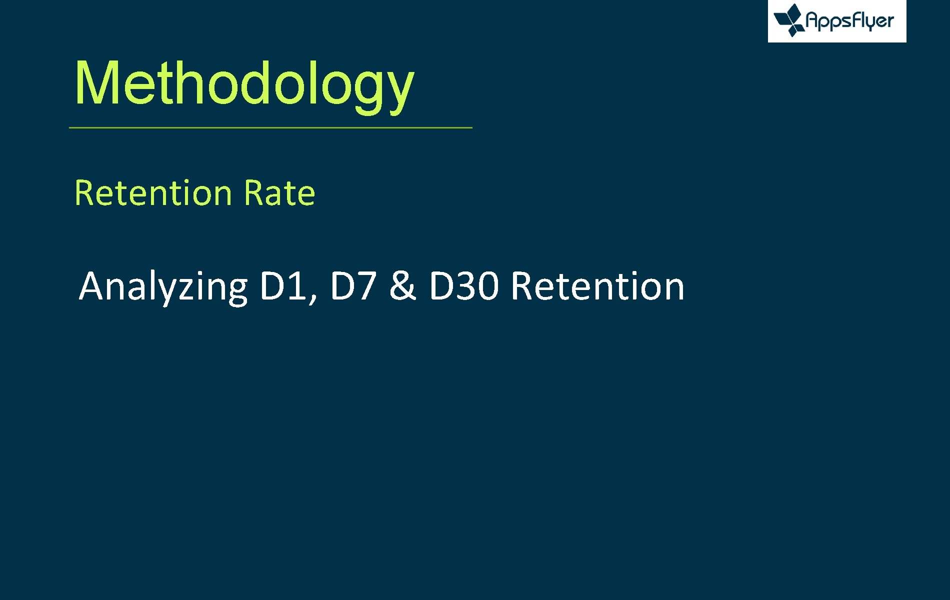 Methodology Retention Rate Analyzing D 1, D 7 & D 30 Retention 