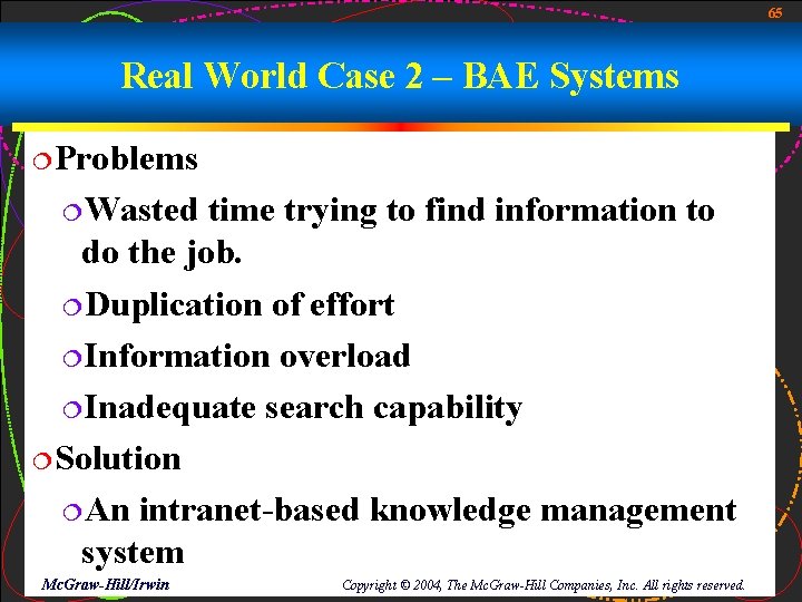 65 Real World Case 2 – BAE Systems ¦Problems ¦Wasted time trying to find