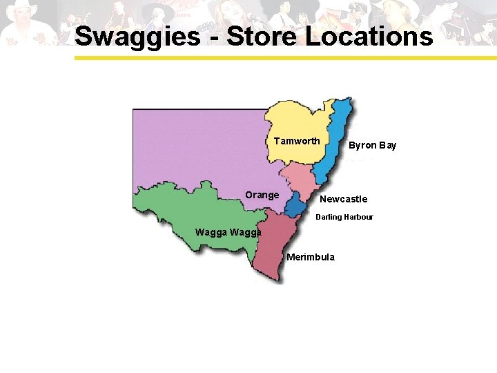 Swaggies - Store Locations Tamworth Orange Byron Bay Newcastle Manly Darling Harbour Wagga Merimbula