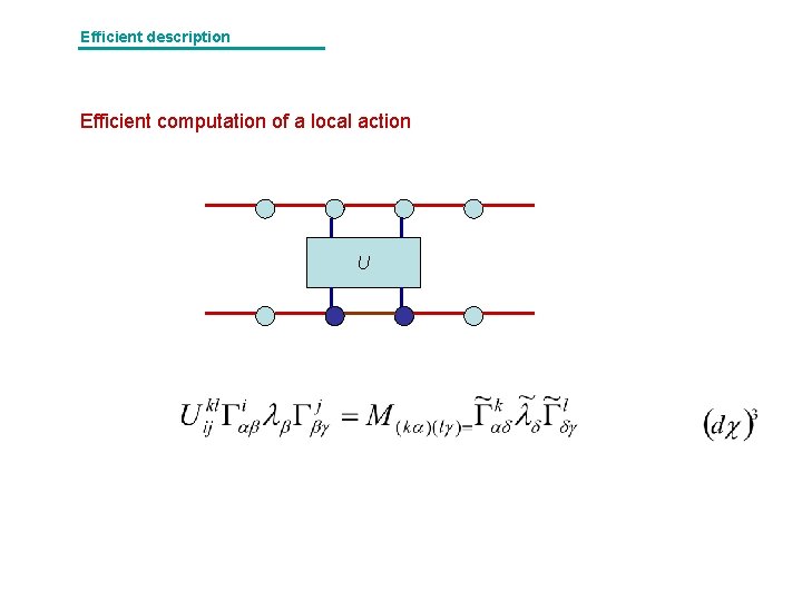 Efficient description Efficient computation of a local action U 