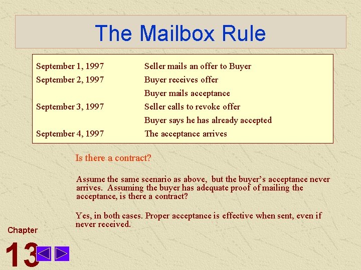 The Mailbox Rule September 1, 1997 September 2, 1997 September 3, 1997 September 4,