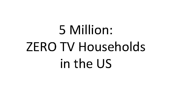 5 Million: ZERO TV Households in the US 