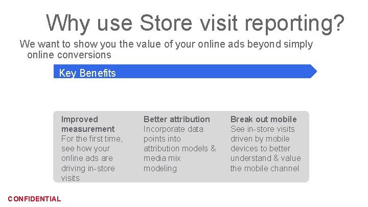 Why use Store visit reporting? We want to show you the value of your