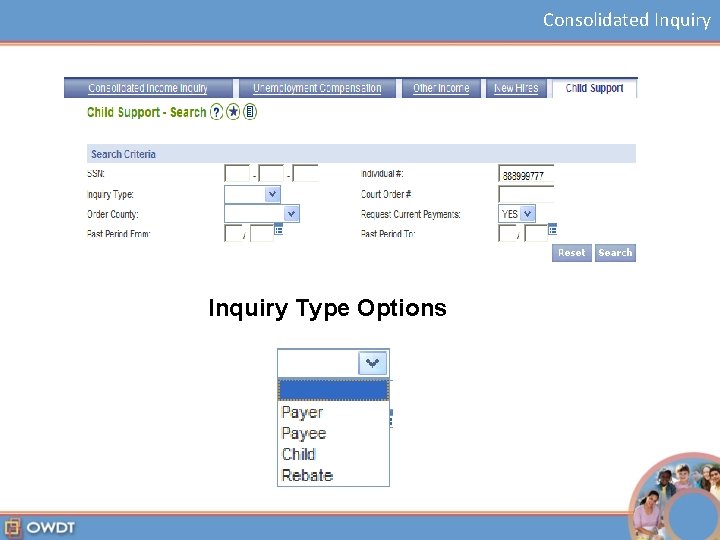 Consolidated Inquiry Type Options 