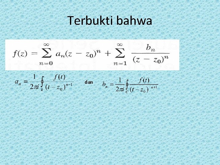 Terbukti bahwa dan Terbukti bahwa dan