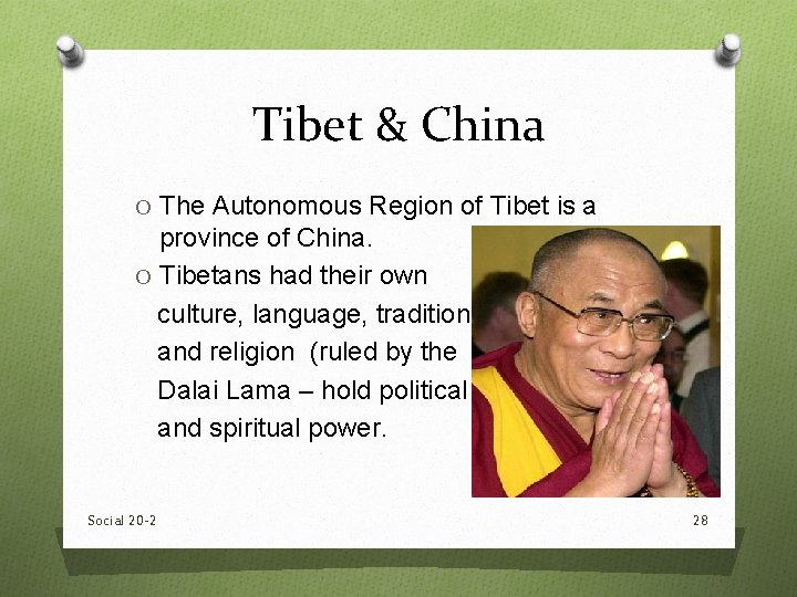 Tibet & China O The Autonomous Region of Tibet is a province of China. Tibet & China O The Autonomous Region of Tibet is a province of China.