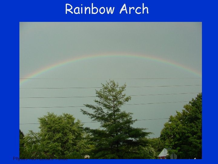 Rainbow Arch Physics 1051 Lecture 7 Slide 