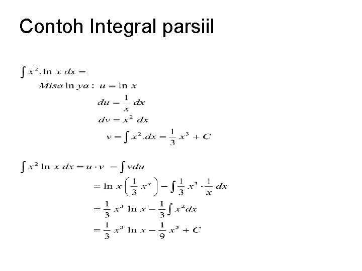 Contoh Integral parsiil 