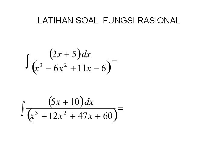 LATIHAN SOAL FUNGSI RASIONAL 