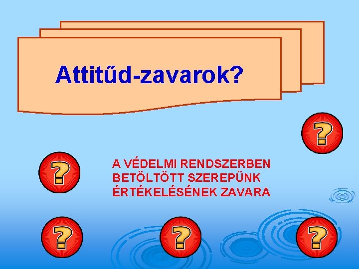 Attitűd-zavarok? A VÉDELMI RENDSZERBEN BETÖLTÖTT SZEREPÜNK ÉRTÉKELÉSÉNEK ZAVARA 