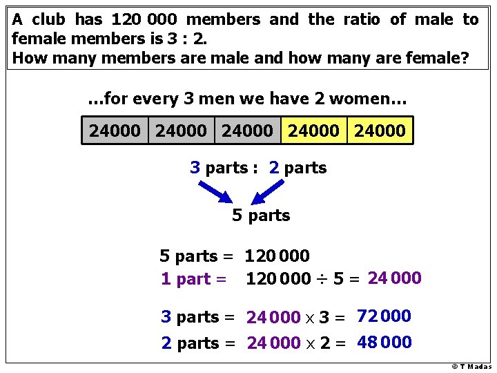 A club has 120 000 members and the ratio of male to female members