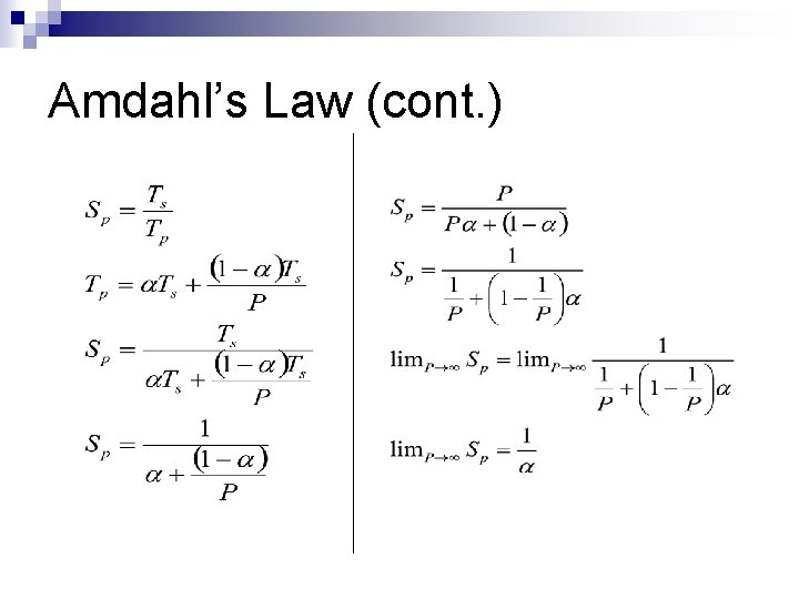 Amdahl’s Law (cont. ) 