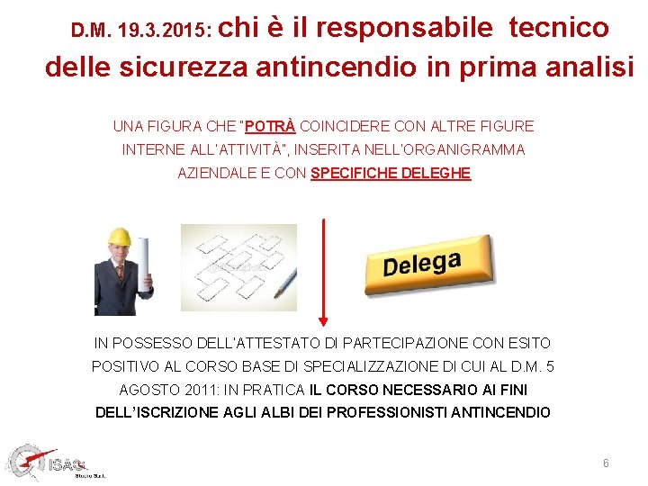 D. M. 19. 3. 2015: chi è il responsabile tecnico delle sicurezza antincendio in