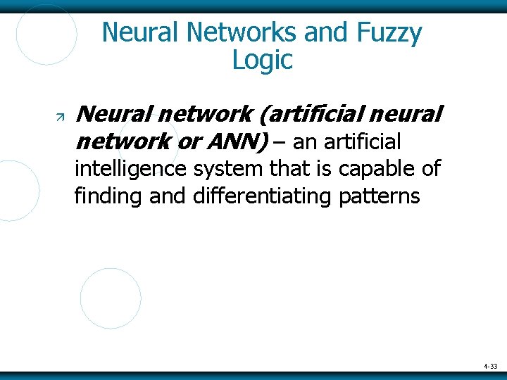 Neural Networks and Fuzzy Logic Neural network (artificial neural network or ANN) – an