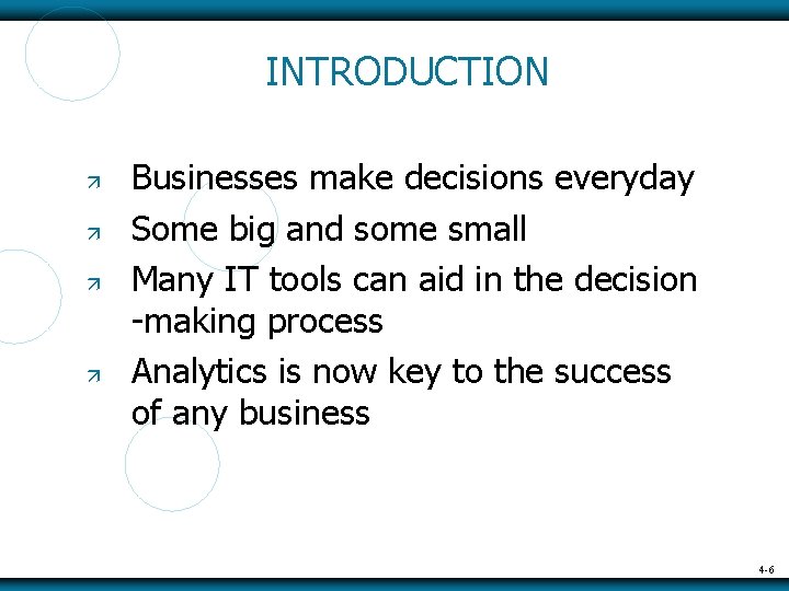 INTRODUCTION Businesses make decisions everyday Some big and some small Many IT tools can