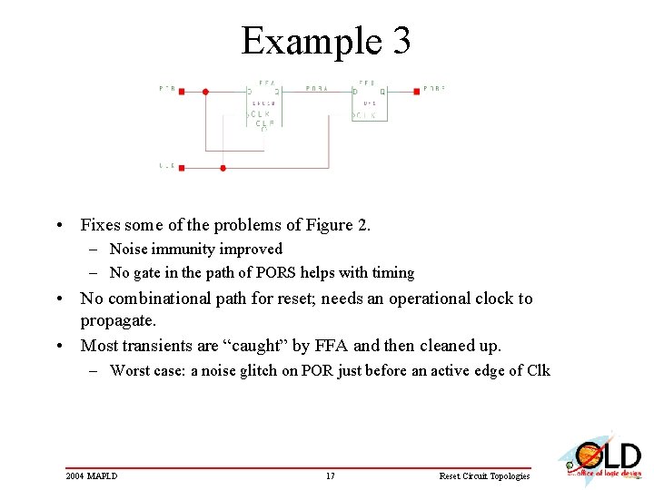 Example 3 • Fixes some of the problems of Figure 2. – Noise immunity