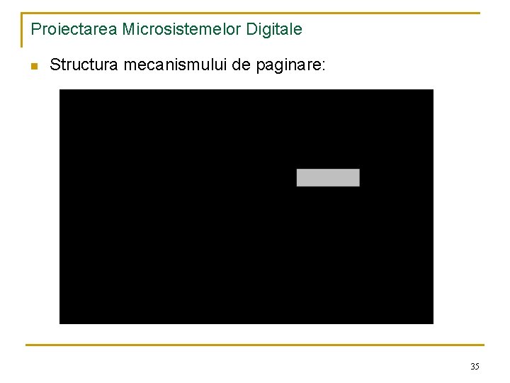 Proiectarea Microsistemelor Digitale n Structura mecanismului de paginare: 35 