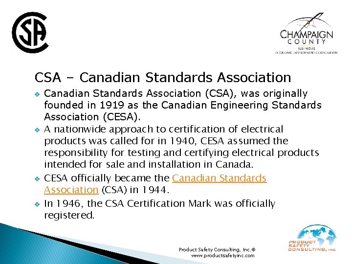 CSA – Canadian Standards Association v v Canadian Standards Association (CSA), was originally founded