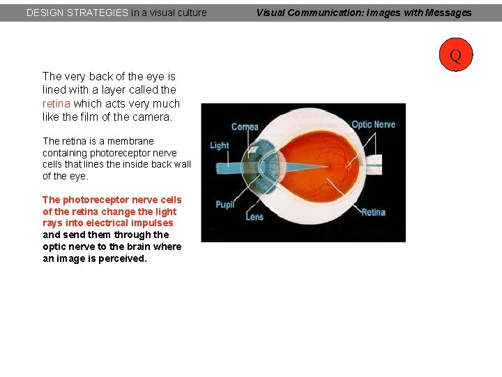 DESIGN STRATEGIES in a visual culture Visual Communication: Images with Messages Q The very DESIGN STRATEGIES in a visual culture Visual Communication: Images with Messages Q The very