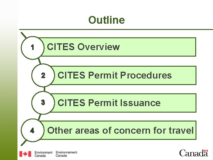 Outline CITES Overview 1 4 2 CITES Permit Procedures 3 CITES Permit Issuance Other