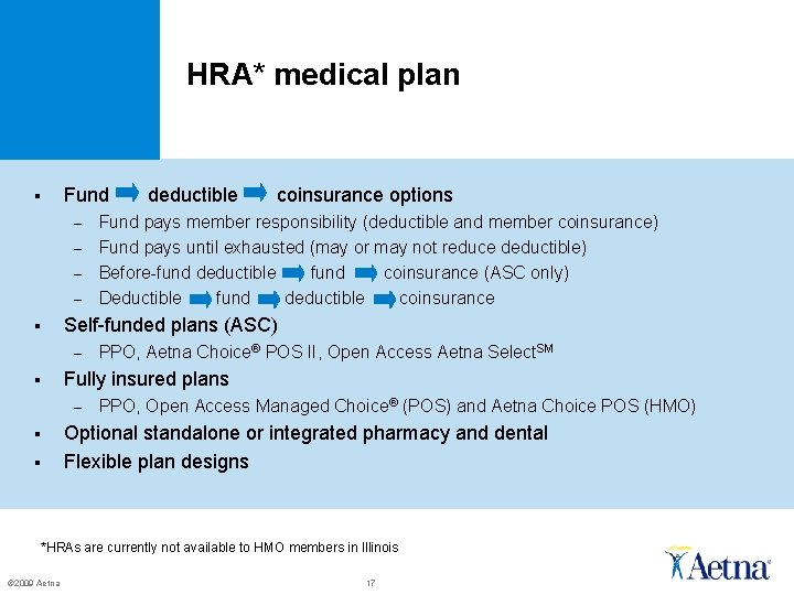 HRA* medical plan § Fund – – § § Fund pays member responsibility (deductible HRA* medical plan § Fund – – § § Fund pays member responsibility (deductible