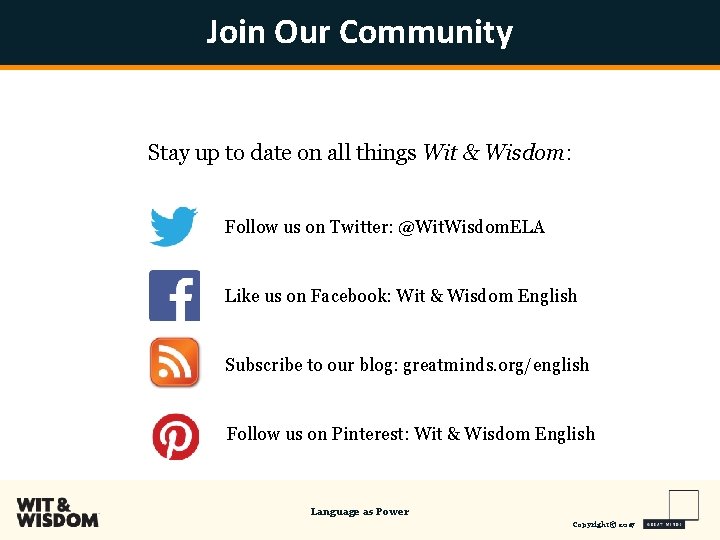 Join Our Community Stay up to date on all things Wit & Wisdom: Follow