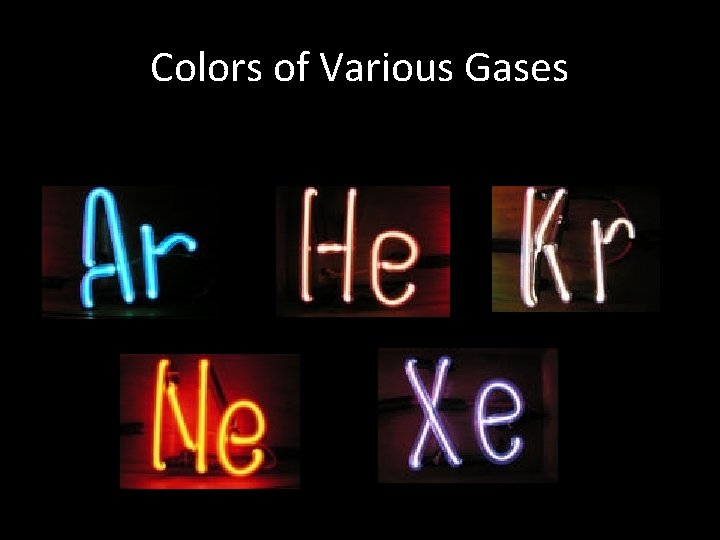 Colors of Various Gases 