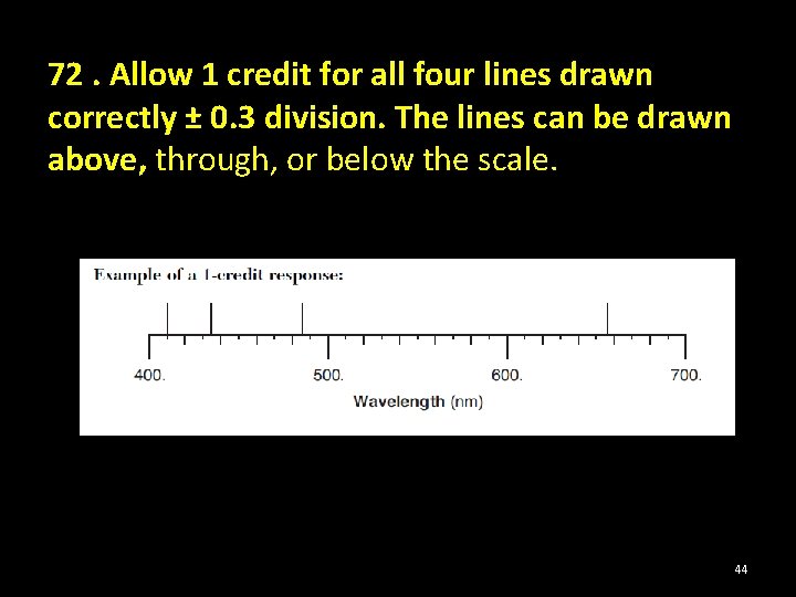 72. Allow 1 credit for all four lines drawn correctly ± 0. 3 division.