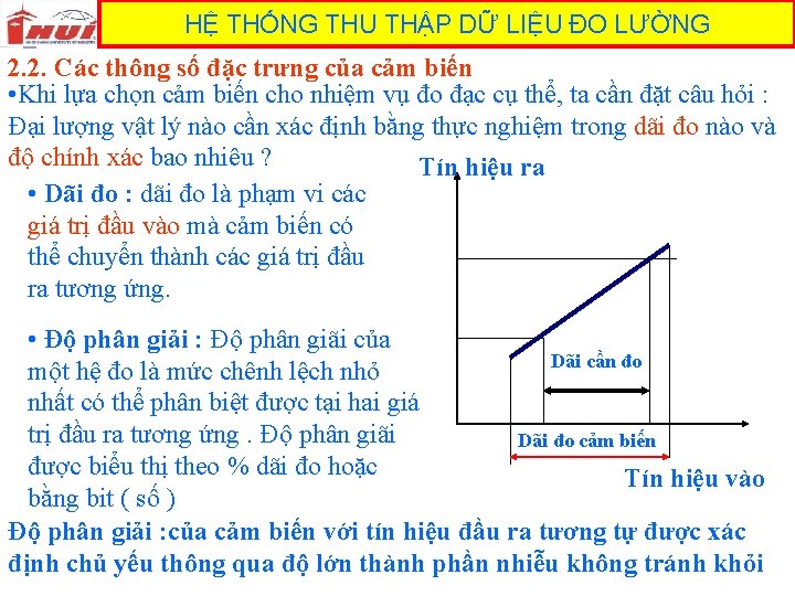 HỆ THỐNG THU THẬP DỮ LIỆU ĐO LƯỜNG 2. 2. Các thông số đặc