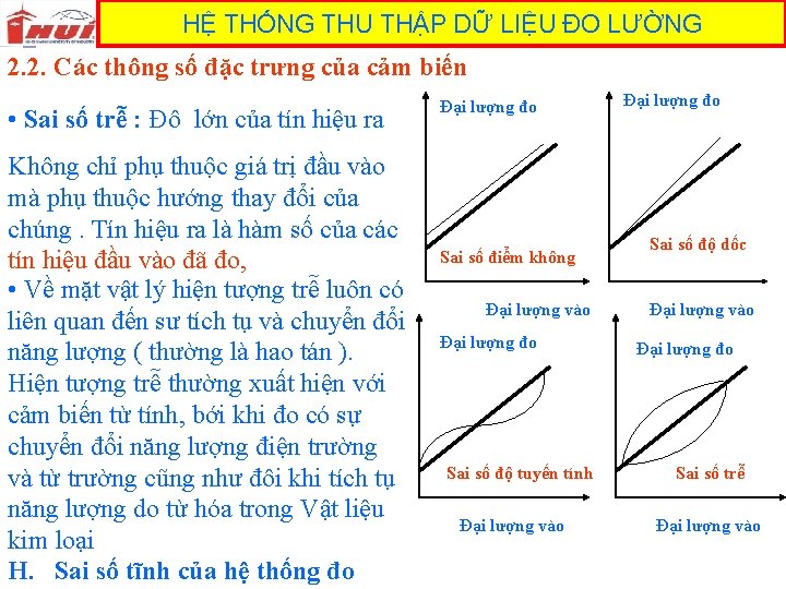 HỆ THỐNG THU THẬP DỮ LIỆU ĐO LƯỜNG 2. 2. Các thông số đặc