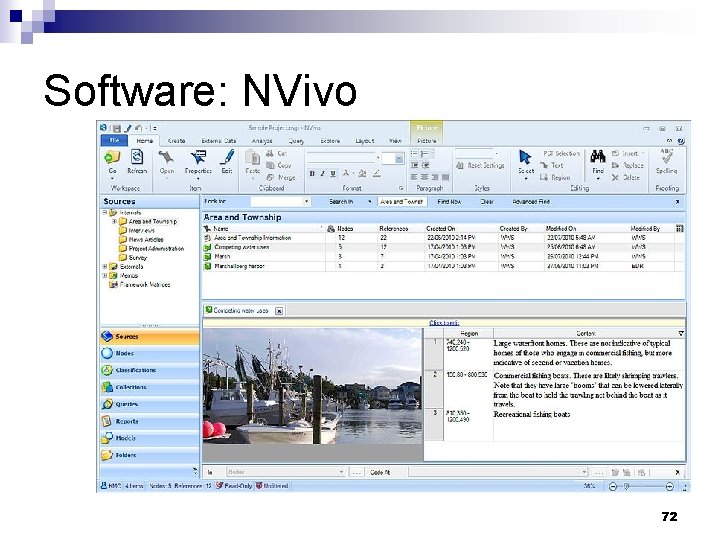 Software: NVivo 72 
