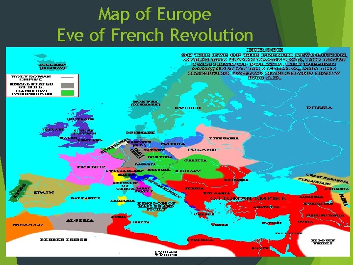 Map of Europe Eve of French Revolution 