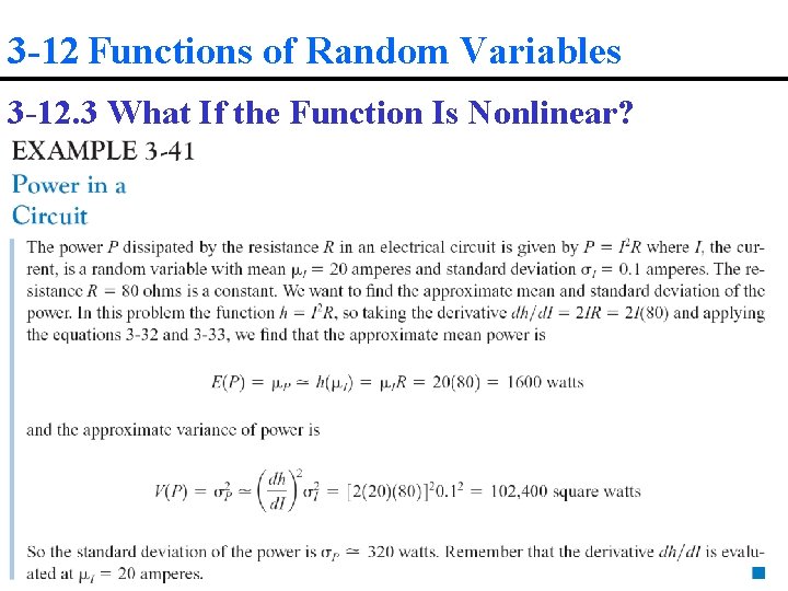 3 -12 Functions of Random Variables 3 -12. 3 What If the Function Is