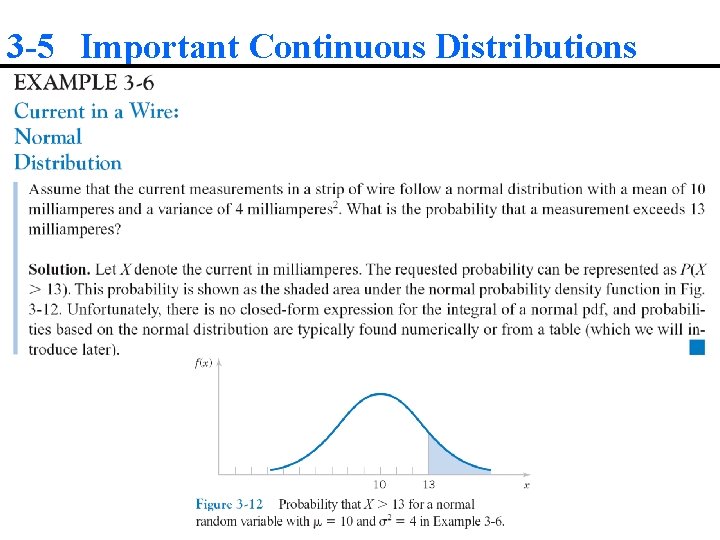 3 -5 Important Continuous Distributions 