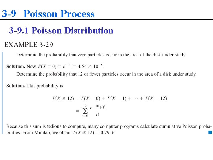 3 -9 Poisson Process 3 -9. 1 Poisson Distribution 