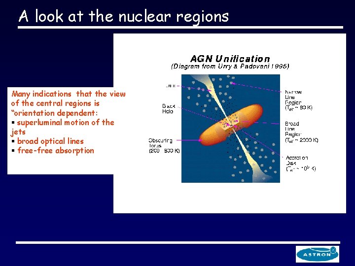 A look at the nuclear regions Many indications that the view of the central