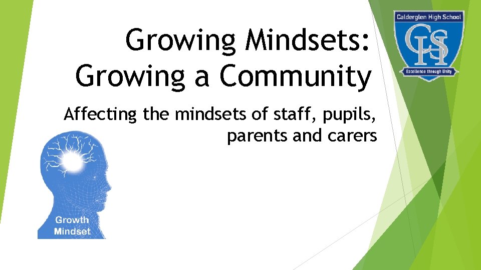 Growing Mindsets: Growing a Community Affecting the mindsets of staff, pupils, parents and carers