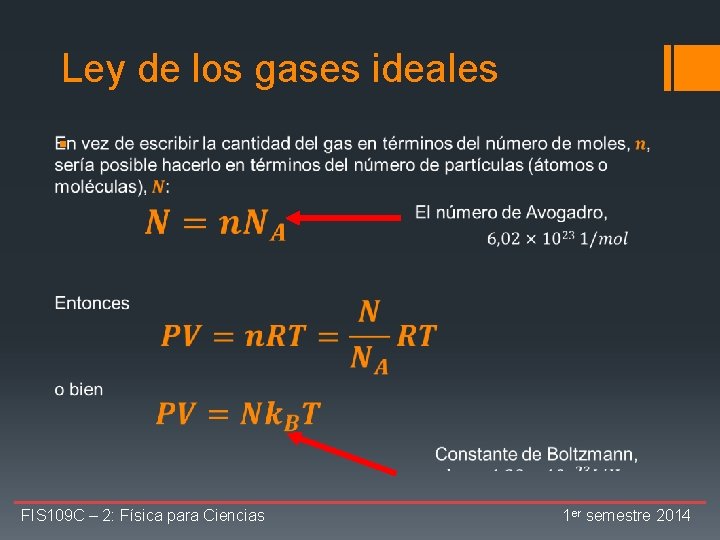 Ley de los gases ideales § FIS 109 C – 2: Física para Ciencias