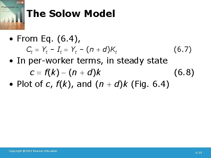 The Solow Model • From Eq. (6. 4), Ct = Yt – It =